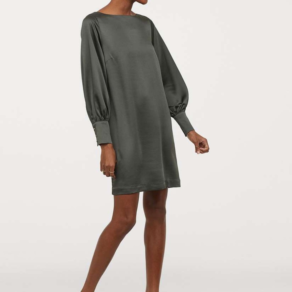 H&M Slate olive Long Sleeve Dress